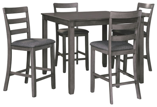 Bridson Gray Square Counter Table Set (Set of 5)