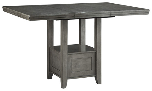 Hallanden Gray Rectangular Dining Room Counter Ext Table