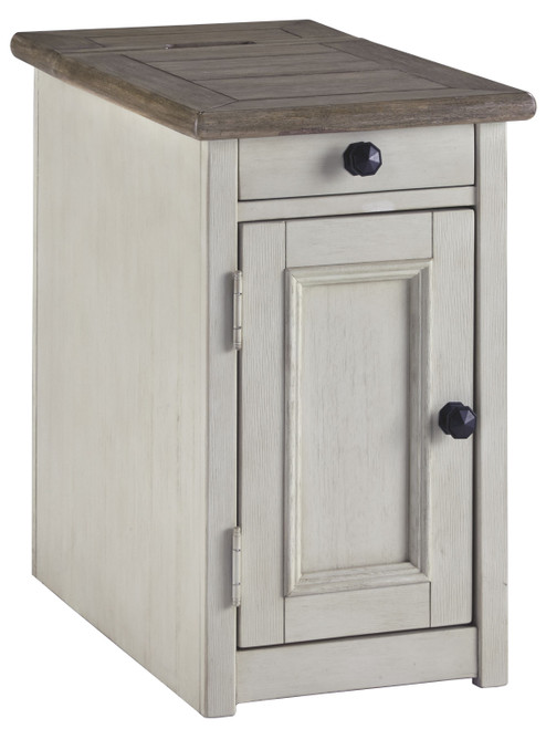 Bolanburg White / Brown / Beige Chair Side End Table Door