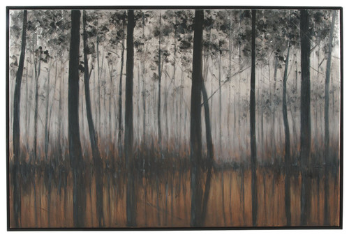 Philyra Black / Orange / Silver Wall Art