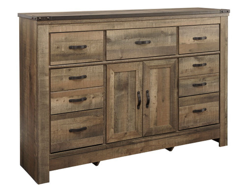 Trinell Brown Dresser With Fireplace Option