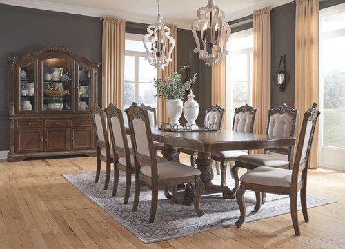 Charmond Dark Brown 10 Pc. Extension Table, 8 Side Chairs