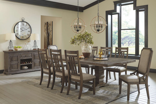 Wyndahl Dark Brown 10 Pc. Extension Table, 6 Slatback Side Chairs, 2 Side Chairs