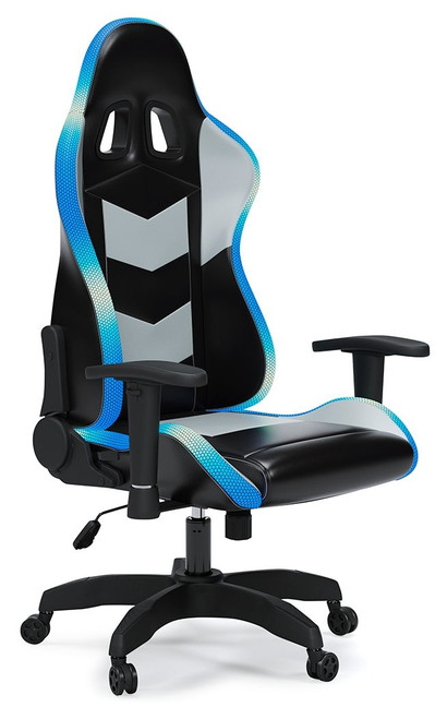 Lynxtyn Blue / Black Home Office Swivel Desk Chair Lynxtyn Blue / Black Home Office Swivel Desk Chair