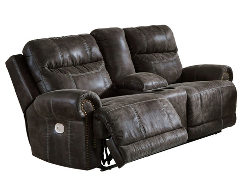 Grearview Charcoal Power Reclining Loveseat/Con/Adj Hdrst Grearview Charcoal Power Reclining Loveseat/Con/Adj Hdrst