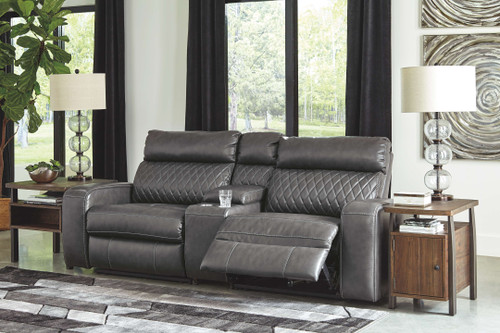 Samperstone Gray Right Arm Facing Power Recliner 3 Pc Sectional