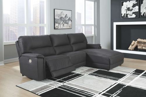 Henefer Midnight Left Arm Facing Power Recliner 3 Pc Sectional
