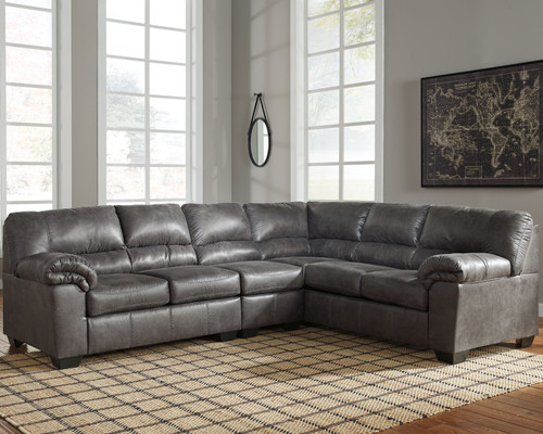 Bladen Slate Left Arm Facing Loveseat 3 Pc Sectional