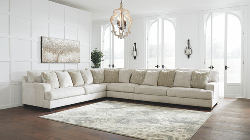 Rawcliffe Parchment Left Arm Facing Sofa 4 Pc Sectional
