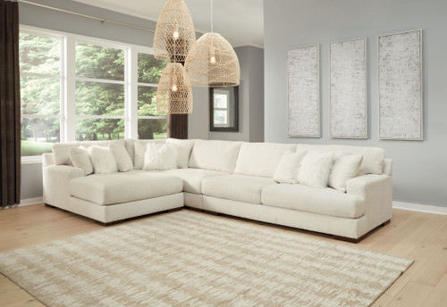 Zada Ivory Left Arm Facing Chaise Sectional 4 Pc