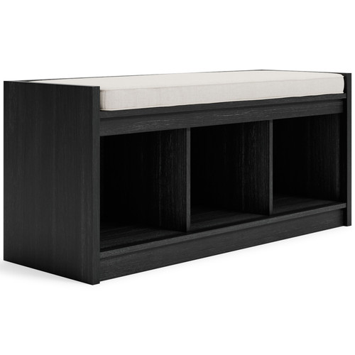 Yarlow Dark Gray Bench With 3 Open Storages
