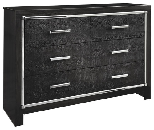 Kaydell Black Six Drawer Dresser