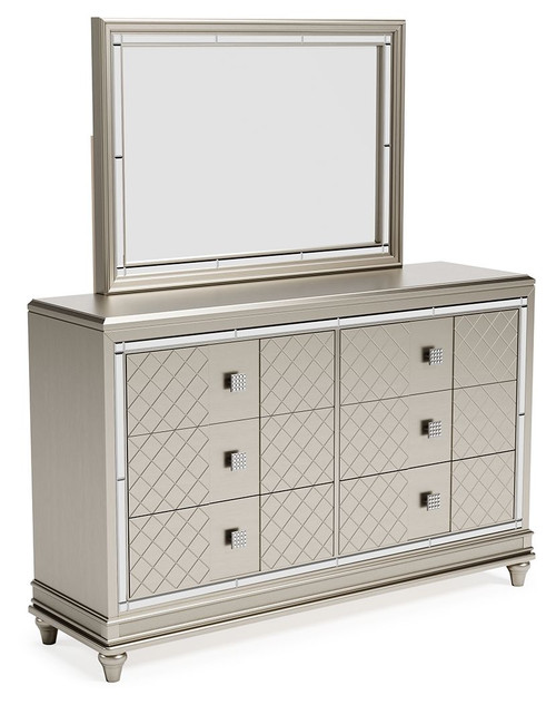 cassimore pearl silver dresser Cassimore Dresser in Pearl Silver/Dark Brown B750-31