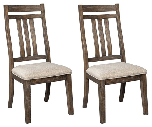 Wyndahl Rustic Brown Dining Upholstered Side Chair (Set of 2) Slatback