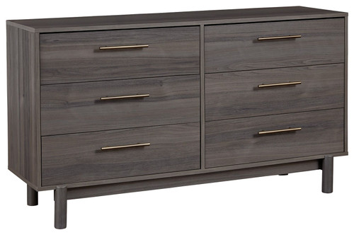 Brymont Dark Gray Six Drawer Dresser Sleek Brymont Dark Gray Six Drawer Dresser Sleek