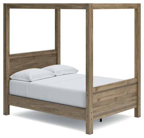 Aprilyn Light Brown Full Canopy Bed