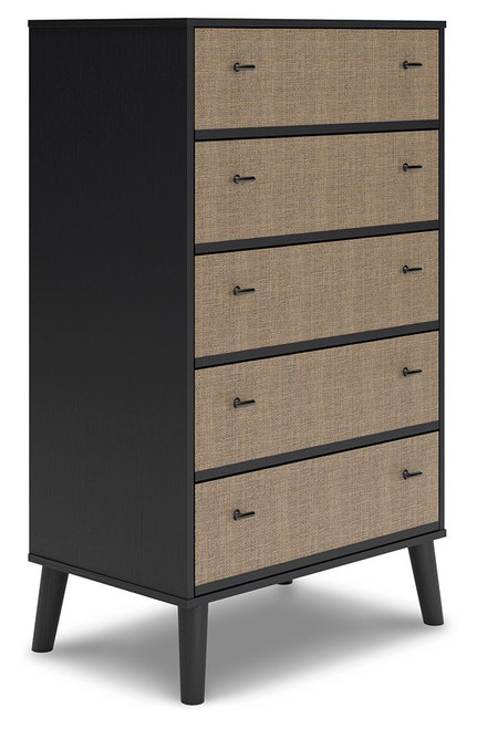 Charlang Black / Gray Five Drawer Chest