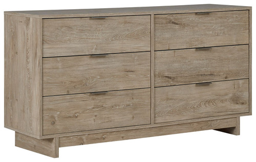 Oliah Beige Six Drawer Dresser 31'' Height