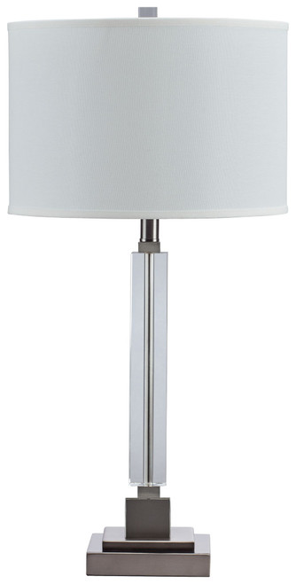 Deccalen Clear / Silver Finish Crystal Table Lamp