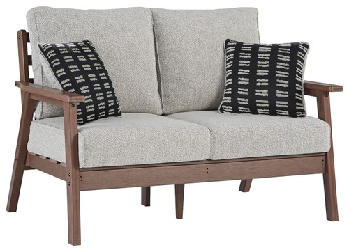Emmeline Brown / Beige Loveseat W/Cushion