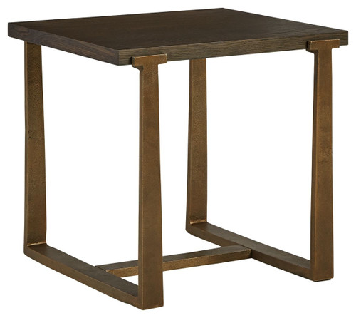 Balintmore Brown / Gold Finish Rectangular End Table