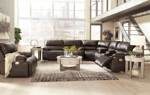 Ricmen Walnut 4 Pc. Power Reclining 3 Pc Sectional, Recliner