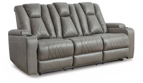 Mancin Gray Reclining Sofa W/Drop Down Table Mancin Gray Reclining Sofa W/Drop Down Table