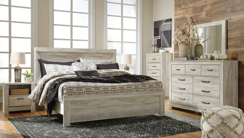 Bellaby Whitewash 6 Pc. Dresser, Mirror, Chest, King Panel Bed