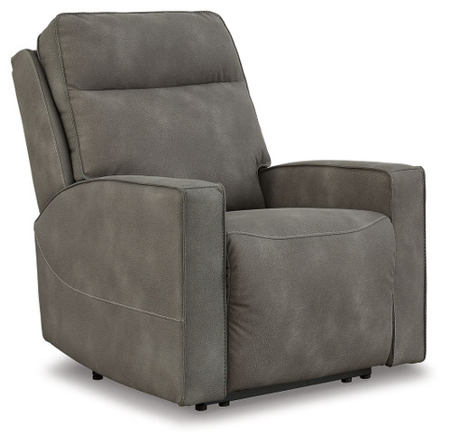Next-gen Durapella Slate Power Recliner / Adj Headrest