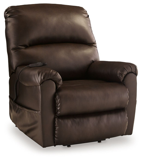 Shadowboxer Chocolate Power Lift Recliner Faux Leather
