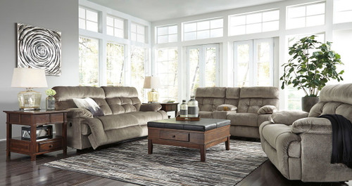 Brassville Graystone 3 Pc. Power Sofa, Loveseat, Power Recliner