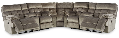 Brassville Graystone 3-Piece Power Reclining Sectional With 2 Power Reclining Loveseats With Console