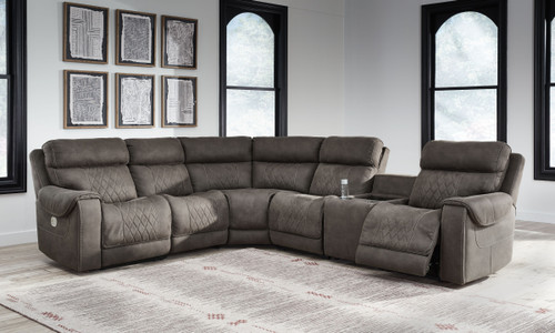 Hoopster Gunmetal Zero Wall Power Recliner With Console 6 Pc Sectional Hoopster Gunmetal Zero Wall Power Recliner With Console 6 Pc Sectional