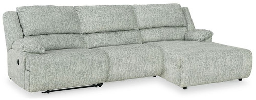 Mcclelland Gray 3-Piece Reclining Sectional With Raf Press Back Chaise