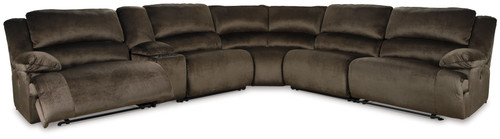 Clonmel Chocolate 6-Piece Power Reclining Sectional With 2 Armless Recliners