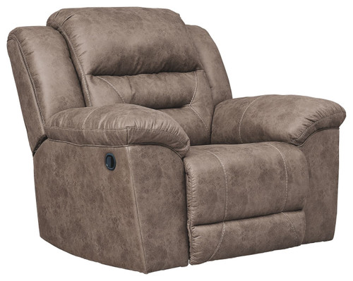 Stoneland Fossil Rocker Recliner Faux Leather Stoneland Fossil Rocker Recliner Faux Leather