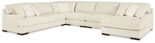 Zada Ivory 5-Piece Sectional With Chaise