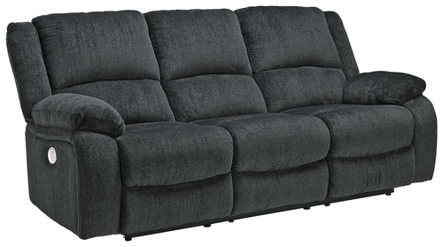 Draycoll Slate Reclining Power Sofa Fabric