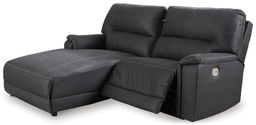 Henefer Midnight 2-Piece Power Reclining Sectional With Laf Pwr Reclining Back Chaise