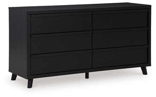 Danziar Black Six Drawer Dresser