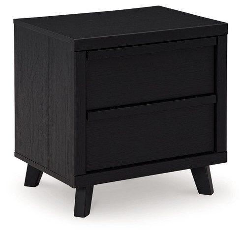 Danziar Black Two Drawer Night Stand