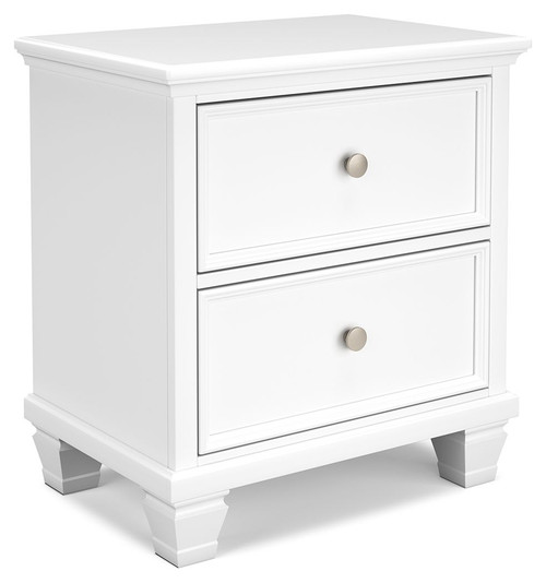Fortman White Two Drawer Night Stand