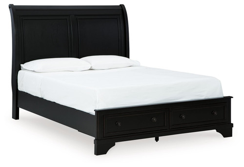 Chylanta Black Queen Sleigh Storage Bed