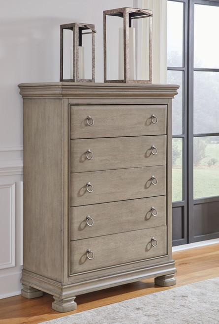 Lexorne Gray Five Drawer Chest Lexorne Gray Five Drawer Chest