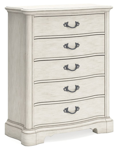 Arlendyne Antique White Five Drawer Chest Arlendyne Antique White Five Drawer Chest