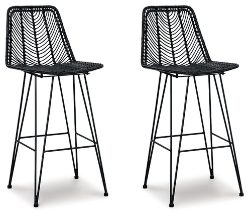 Angentree Black Tall Barstool (Set of 2)