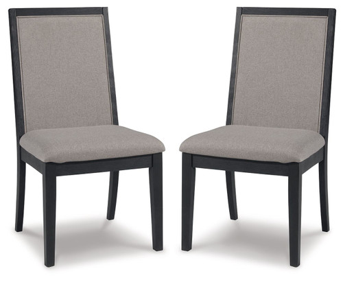 Foyland Light Gray / Black Dining Uph Side Chair (Set of 2)