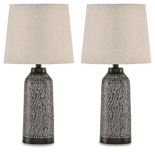 Lanson Antique Bronze Finish Metal Table Lamp (Set of 2)