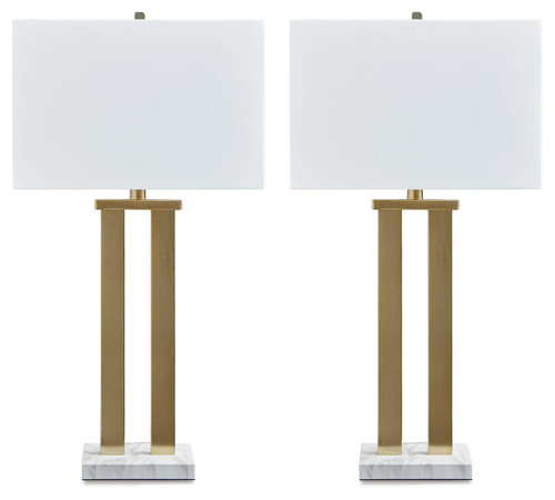 Coopermen Gold Finish / White Metal Table Lamp (Set of 2) Coopermen Gold Finish / White Metal Table Lamp (Set of 2)