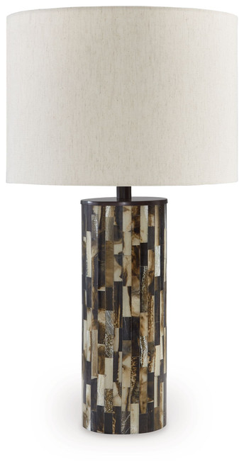 Ellford Black / Brown / Cream Poly Table Lamp